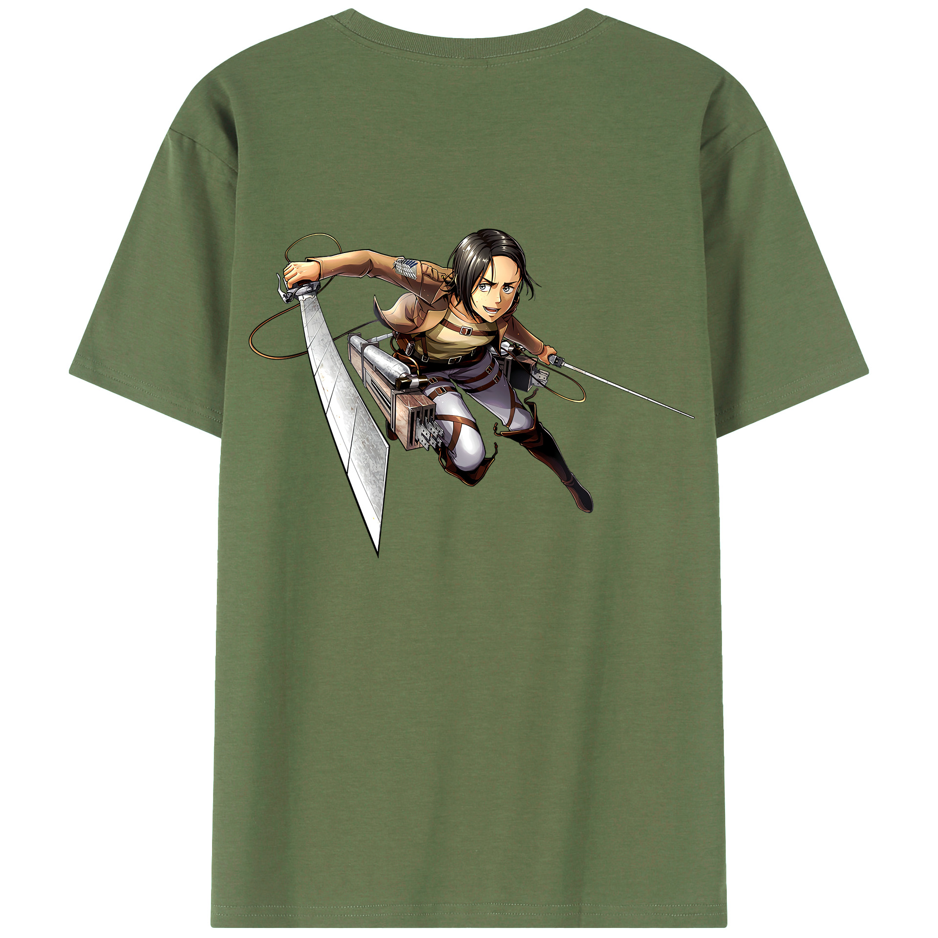 （画像用） 進撃の巨人 Attack on Titan 綿100％ メンズ半袖Tシャツ（バックプリント） 通気性